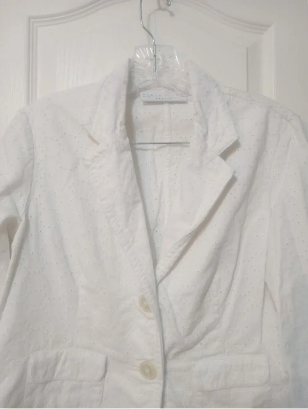 Liz Claiborne “First Issue” White Eyelet Blazer | Size Petite Large